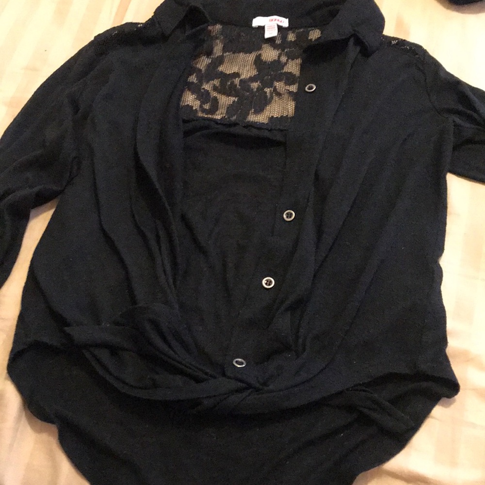 Black Lace Backed Sweater